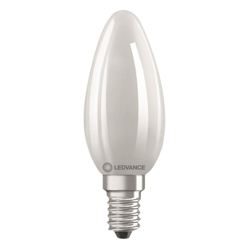 Ledvance E14 LED Kerzenlampe Classic dimmbar matt 4,2W wie 40W 2700K warmweißes Licht hohe Farbwiedergabe CRI97