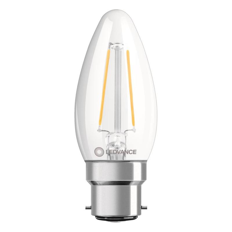 Ledvance B22D LED Kerzenlampe Classic klar 2,5W wie 25W 2700K warmweißes Licht