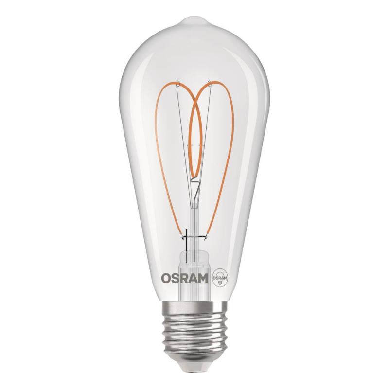 OSRAM E27 LED VINTAGE Heart Filament Lampe dimmbar klar 7,2W wie 60W warmweißes gemütliches Licht