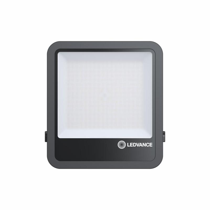 LEDVANCE Muliti Select Schwenkbarer schwarzer LED Außenwandstrahler FL200 133 W / 117 W 4000K neutralweißes Licht - wählbare Wattageneinstellung (Multi Lumen)