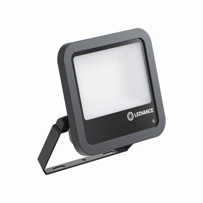 LEDVANCE Muliti Select PHOTOCELL schwarzer LED Fluter FL 100 PCELL mit Sensor 69 W / 53 W 4000K neutralweißes Licht - wählbare Wattageneinstellung (Multi Lumen)