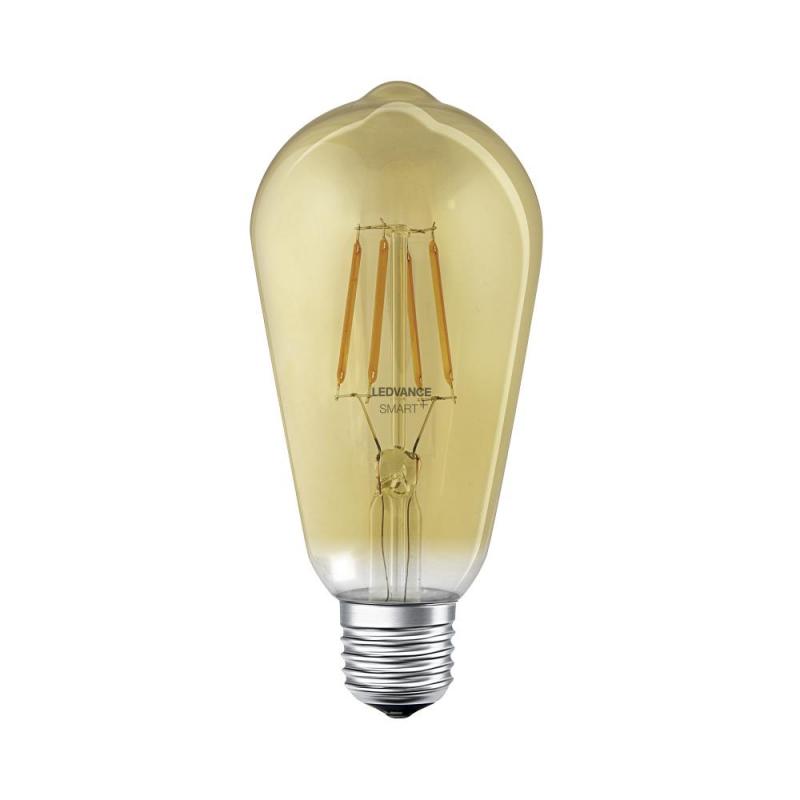 LEDVANCE Smart+ ZigBee Gold Filament LED Lampe 6W wie 52W dimmbar 2400K extra warmweiß - Amazon Alexa, Google Assistant