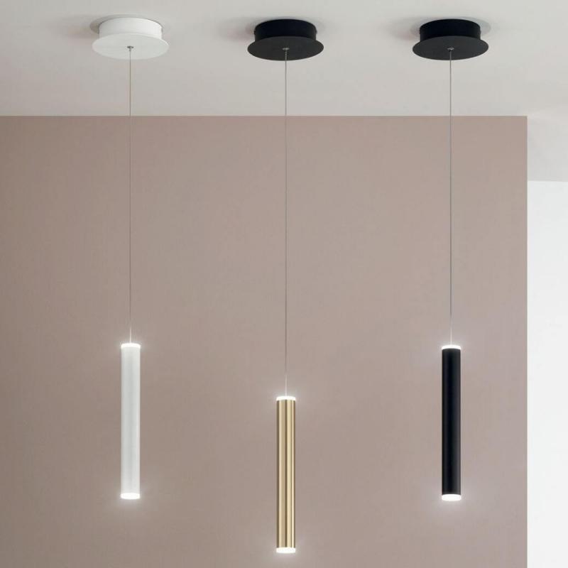 Prado LED Pendelleuchte im Röhrenstil mit Ober- und Unterlicht in Weiß dimmbar von Fabas Luce