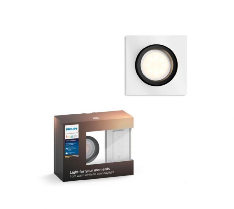 Philips Hue White Ambiance Milliskin LED Einbaustrahler weiss dimmbar GU10 eckig - Aktion: Nur noch angezeigter Bestand verfügbar