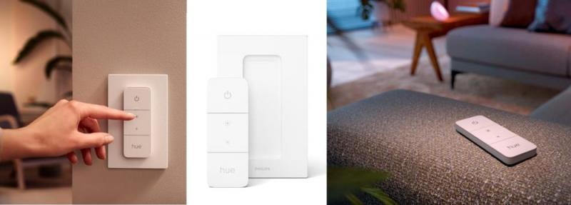 Philips Hue White Ambiance Buckram 3er Spot schwarz mit Dimmschalter - tunable White