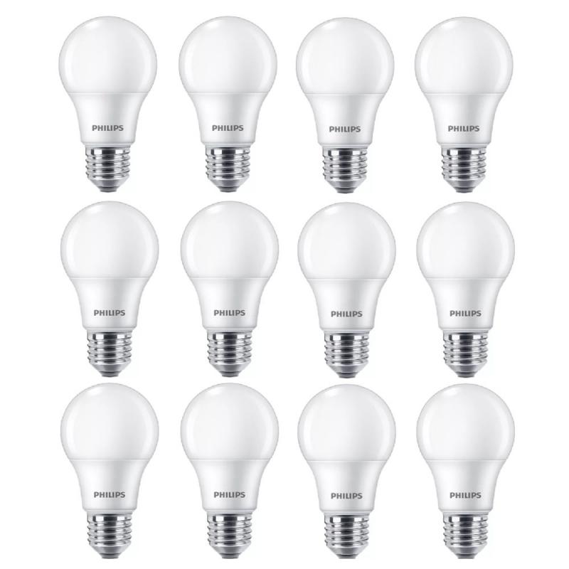 12er Sparpack E27 PHILIPS LED-Lampen matt 8W wie 60W Warmweißes Licht 2700K