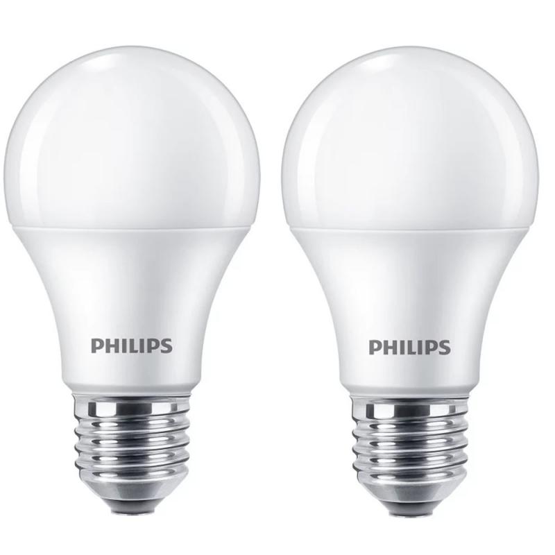 2er Pack PHILIPS E27 LED Leuchtmittel 8,5W wie 75W warmweißes Licht blendreduziert opalmattiert