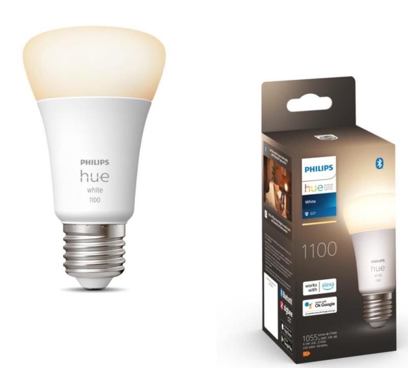 Philips Hue White  E27 LED Lampe 9,5W wie 75W 2700K dimmbares Warmweiß - hell mit 1055 Lumen