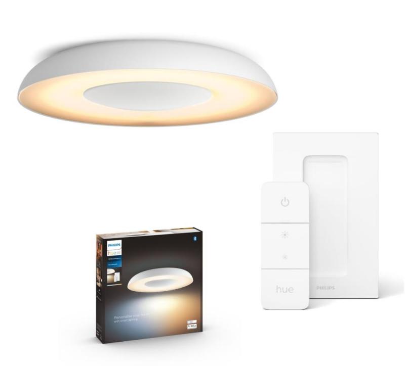 Philips Hue White Ambiance Still Deckenleuchte mit Dimmschalter Zigbee oder Bluetooth in Weiß