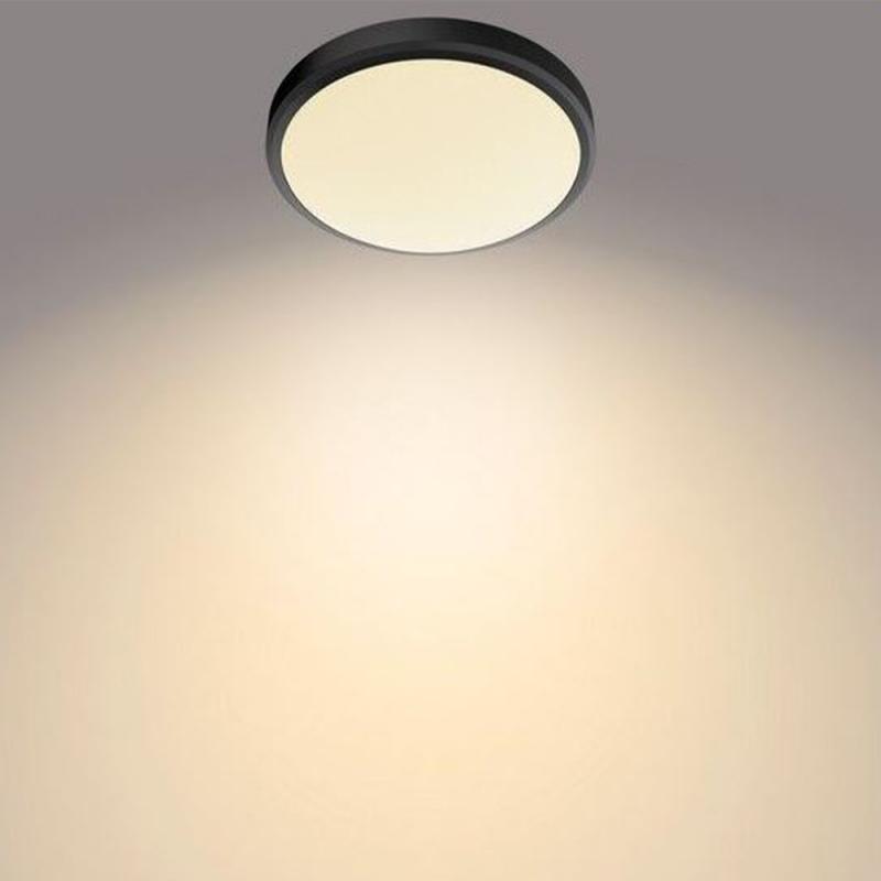Philips LED Badezimmerleuchte Doris ø22m schwarz warmweißes Licht 2700K mit Eye Comfort IP44