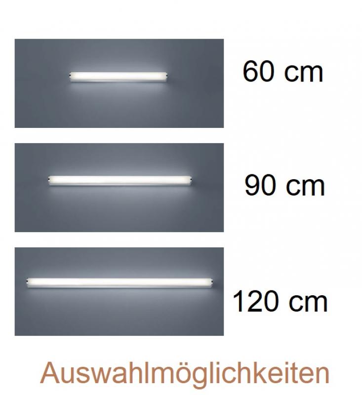 90cm Abgerundete Helestra PONTO LED Wand- und Spiegelleuchte in weiß/chrom