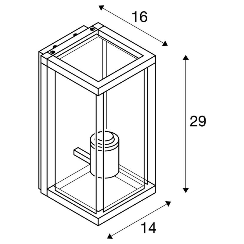 SLV 1002403 QUADRULO Klassische eckige Glas Außenwandleuchte in anthrazit