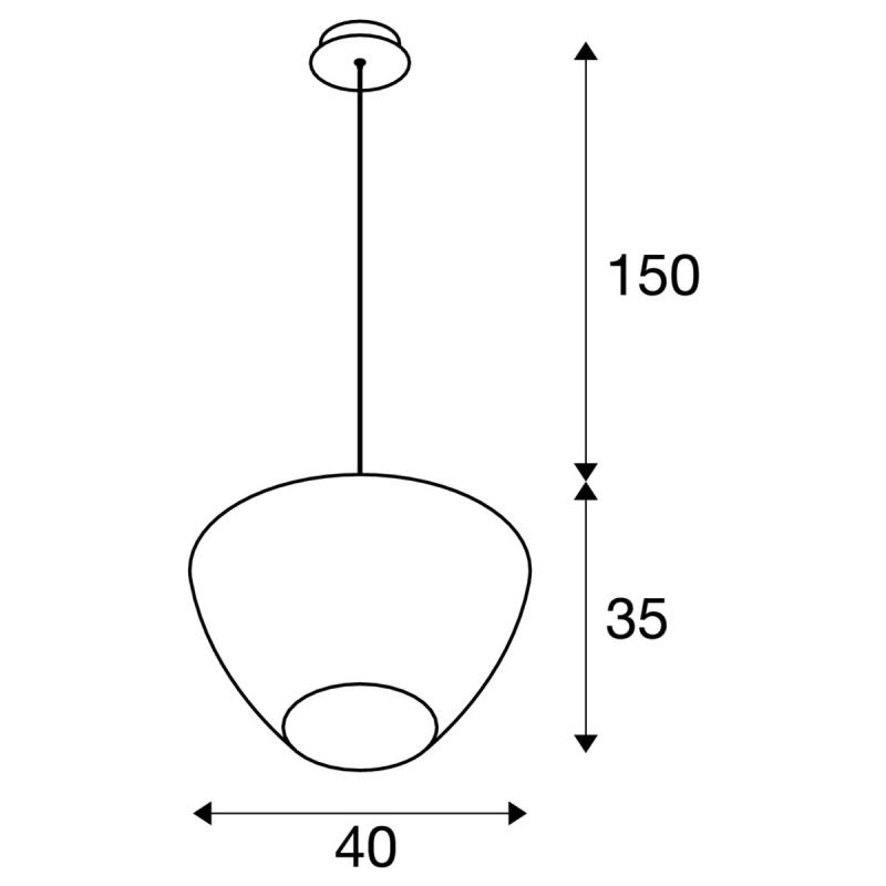 SLV 1003444 PANTILO CONVEX 40 Indoor Pendelleuchte E27 chrom