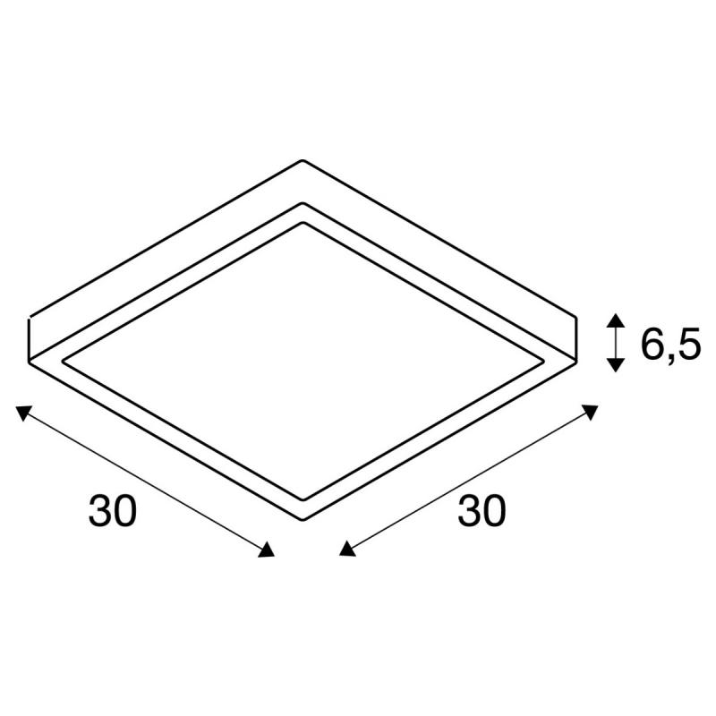 Quadratische weiße Außen Deckenleuchte AINOS SQUARE mit umschaltbarer LichtfarbeSLV 1003449