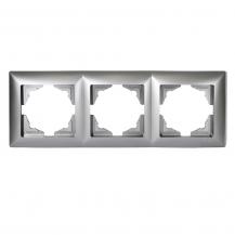 Günsan Visage 3-fach Rahmen für 3 Steckdosen Schalter Dimmer Silber