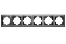 Günsan Visage 6-fach Rahmen für 6 Steckdosen Schalter Dimmer Dunkelsilber