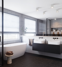 Nordlux Landin 14 moderne Badezimmerbeleuchtung Weiß dimmbar Spritzwasser geschützt angenehmes Warmweiß