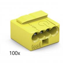 100 x Wago 243-504  Dosenklemme 4polig Micro 0,6-0,8qmm gelb