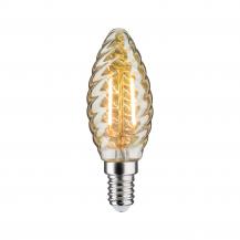Paulmann 28709 E14 LED Kerzenlampe gedrehtes Muster dekorativ für Kronleuchter goldfarben dimmbar warmes weiß