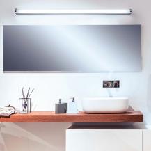 120cm Abgerundete Helestra PONTO LED Wand- und Spiegelleuchte in weiß/chrom