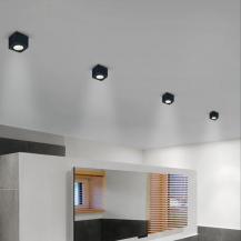 Helestra OSO Deckenleuchte eckig in schwarz matt IP44 Badezimmer- und Wohnraumbeleuchtung
