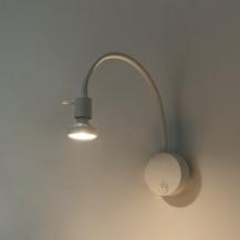 Flexarm Wandlampe mit Schalter DIO FLEX PLATE weiß biegsamer Lampenhals SLV 1002607