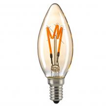 Sigor E14 dimmbare Curved LED Kerzenlampe in Gold 2,5W wie 15W extra warmweißes Licht 1800K