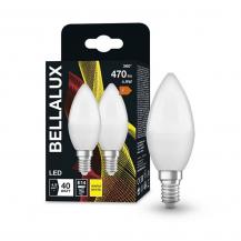 2er Pack BELLALUX E14 LED Glühlampe Kerzenform matt 5W wie 40W warmweiß