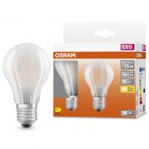 DOPPELPACK E27 Osram LED Retrofit Classic LED-Glühbirne Warmweißes Licht 7,5W wie 75W mattes Leuchtmittel