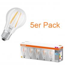 5er Pack OSRAM LED BASE E27 Filament Glühlampe klar 6,5W wie 60W neutralweiß