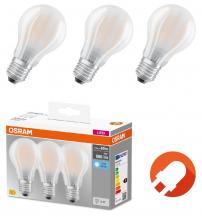 3er Pack OSRAM LED BASE E27 Glühbirne matt 6,5W 60W Ersatz neutralweiß Bürolampe