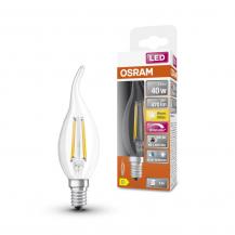 OSRAM E14 LED Kerzenlampe Superstar Plus HD LIGHTING Windstoßlicht Filament klar 3,4W wie 40W dimmbar warmweiß Ra90