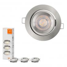 3er-Pack Ledvance LED Einbauleuchten Nickel gebürtet 2700k warmweißes Licht dimmbar