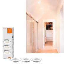 3er-Pack Ledvance LED Einbauleuchten SPOT weiß dimmbar 110° Ausstrahlwinkel 2700k warmweißes Licht