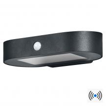 LEDVANCE Wandleuchte Endura Style Oval S Wall Solar & Sensor in Schwarz aus Aluminium 3000K