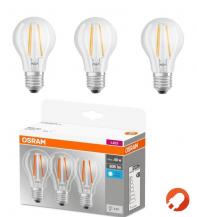 3er Pack Osram LED BASE E27 Filament Leuchtmittel 6,5W wie 60W neutralweisses Licht 4000K