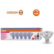 Aktion: Nur noch angezeigter Bestand verfügbar - 5er Pack OSRAM PARATHOM GU5.3 PAR16 LED Strahler 36° dimmbar 3,4W wie 20W 3000K warmweißes Licht 90Ra