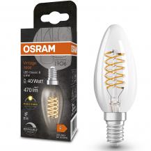 OSRAM E14 VINTAGE-Retro LED Kerze in klarem filament dimmbar 4,8W wie 40W warmweißes gemütliches Licht 2700K