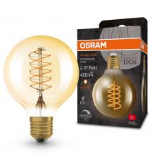 Osram E27 LED VINTAGE 1906 GLOBE 80 Spiral Gold-Filament LED Lampe dimmbar 2200K 4,8W wie 37W
