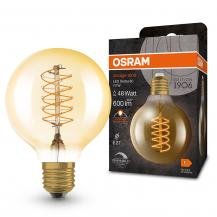 Osram E27 LED VINTAGE 1906 GLOBE 80 Spiral Gold-Filament LED Lampe dimmbar 2200K 7W wie 48W