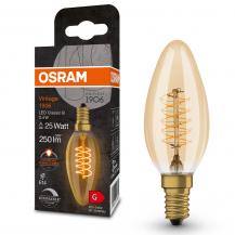 OSRAM E14 VINTAGE-Retro LED Filament Kerze Gold dimmbar 3,4W wie 25W extra warmweißes gemütliches Licht 2200K