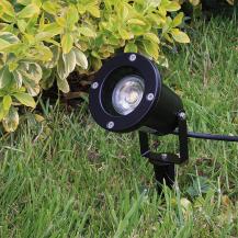 ChiliTec Gartenleuchte "CT-GS10", schwarz 230V, 1,5m Kabel+Erdspieß, GU10 Fassung