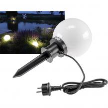 ChiliTec Garten Kugelleuchte Erdspieß "CT-GL20cm" IP44, 230V, 1,5m Kabel, E27 Fassung