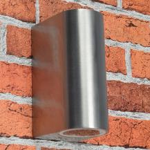 ChiliTec Außen-Wandleuchte "CTW-2" für 2x GU10, IP44, Edelstahl poliert