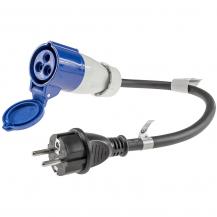 ChiliTec CEE auf Schutzkontakt-Stecker 0,35m 230V, Adapter für Wohnwagen, Camping