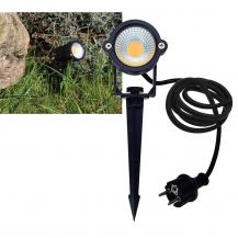 ChiliTec LED Gartenleuchte "CT-GS5" 5W, IP44 230V, 1,5m Kabel+Erdspieß, warmweiß