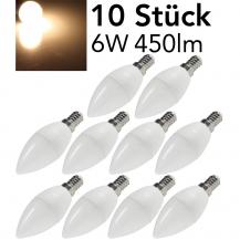 10er Pack ChiliTec LED Kerzenlampe E14 "K50 Promo" 10er-Set 3000k, 450lm, 230V/6W, 160°, warmweiß