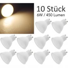 10er Pack ChiliTec LED Strahler GU10 "H50 Promo1" 3000k, 450lm, 230V/6W, 110°, warmweiß