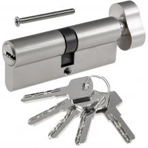 ChiliTec Schließzylinder 80mm (40+40mm) mit Knauf Profil-Zylinder, 5 Sicherheits-Schlüssel