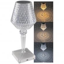 ChiliTec LED Akku-Tischleuchte "Foco Guapa" Li-Akku, Weiß & Warmweiß, ØxH 11x26cm